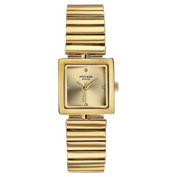 Sonata Poze Quartz Analog Silver Dial Golden Metal Strap Watch For Women