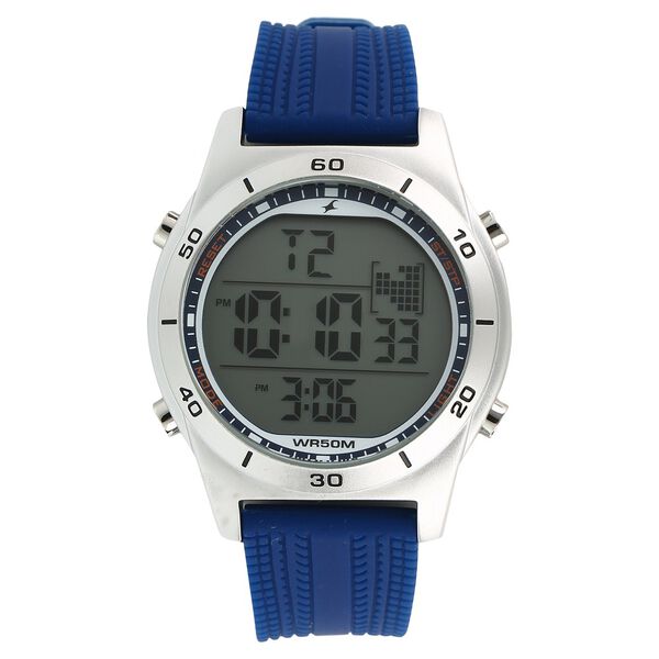 Fastrack Digital Grey Dial Silicone Strap Watch for Guys - image number 0