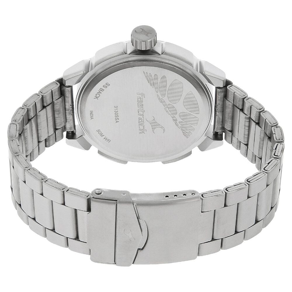 Buy Online Fastrack Quartz Analog Blue Dial Stainless Steel Strap Watch for Guys nm3130sm02 Titan