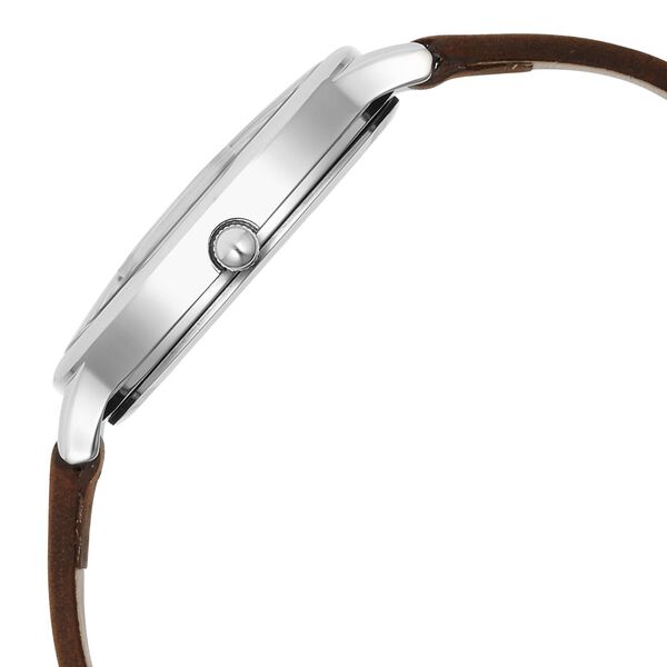 Titan Workwear Quartz Analog Silver Dial Brown Leather Strap Watch For Women - image number 3