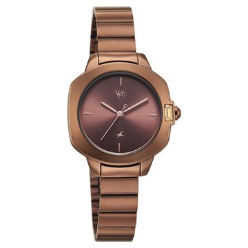 Fastrack Vyb Seeker Quartz Analog Brown Dial Metal Strap Watch For Girls