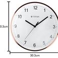 Titan Metallic Luxurious 30.4 cm Wall Clock with Crystal-Clear Domed Glass - image number 5