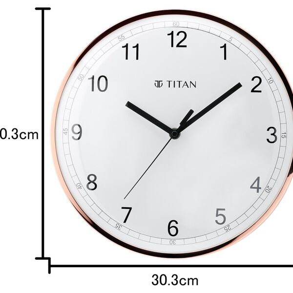 Titan Metallic Luxurious 30.4 cm Wall Clock with Crystal-Clear Domed Glass - image number 5