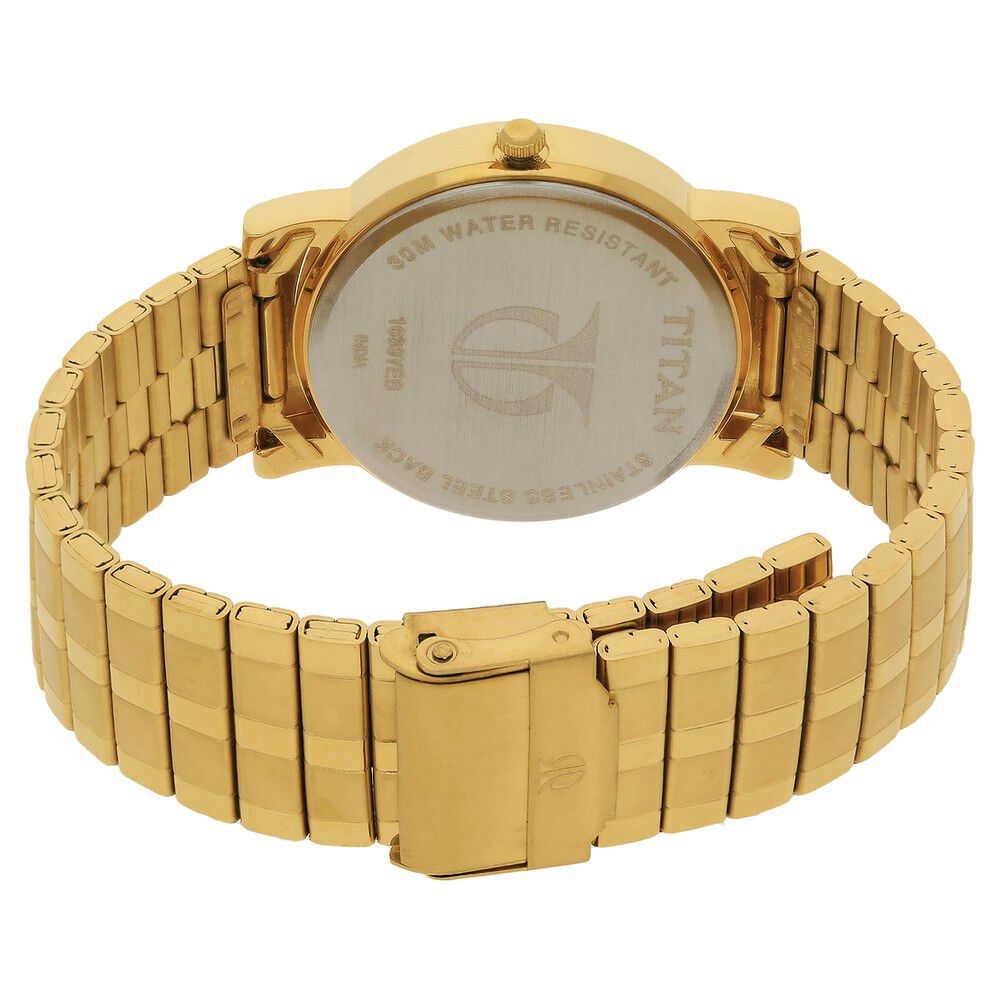 Buy Online Titan Quartz Analog Champagne Dial Stainless Steel Strap Watch for Men nh1639ym04c Titan