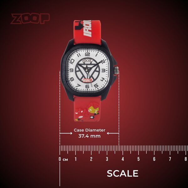 Zoop Marvel Analog Watch with White Iron Man Dial & Red Strap for Boys Kids, from House of Titan - image number 3