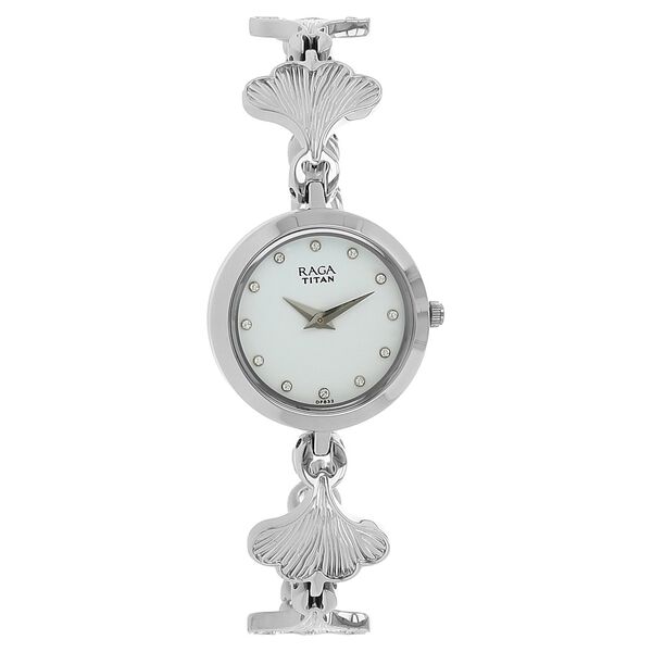 Titan Raga Foliage Silver Dial Women Watch With Metal Strap - image number 0