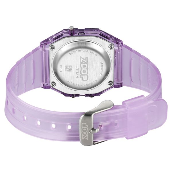 Zoop By Titan Clear Series Digital Dial Purple Plastic Strap Watch For Kids - image number 4