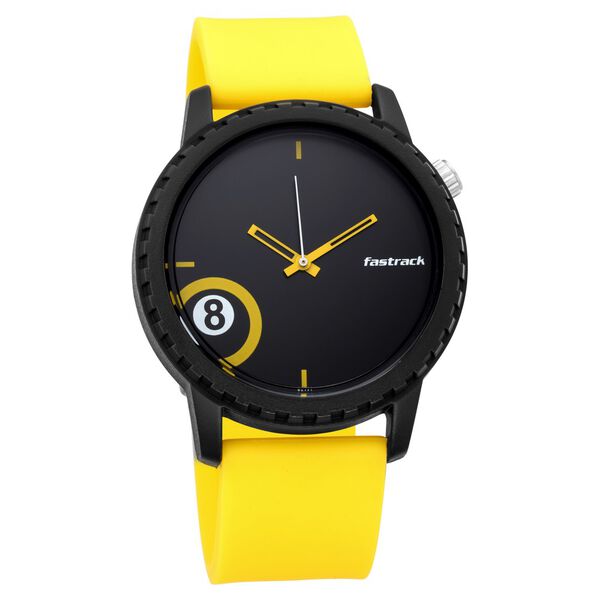 Buy Online Fastrack Quartz Analog Black Dial Silicone Strap Watch