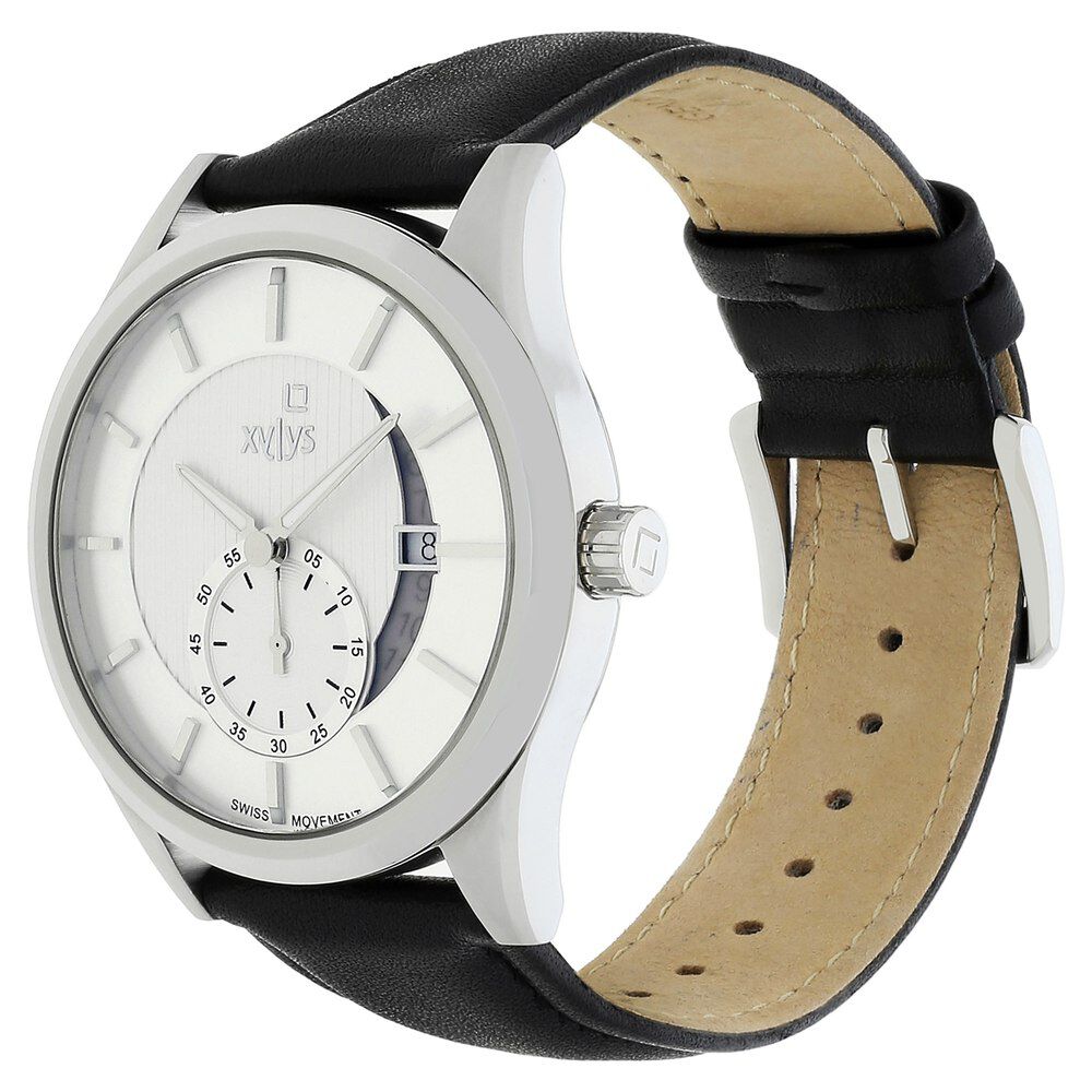 Buy Online Xylys Quartz Analog Silver Dial Leather Strap Watch for
