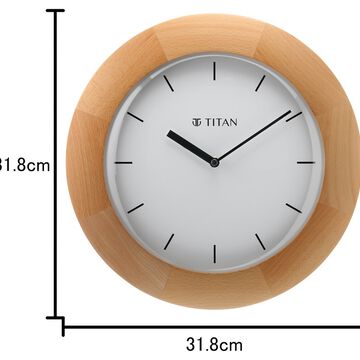 Titan Wooden Wall Clock with Domed Glass - 32.3 cm x 32.3 cm (Medium)