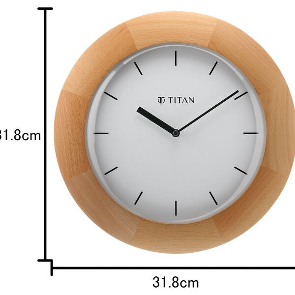 Titan Wooden Wall Clock with Domed Glass - 32.3 cm x 32.3 cm (Medium) - image number 5