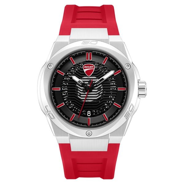 Ducati Quartz Analog Black Dial Red Silicone Strap Watch For Men - image number 0