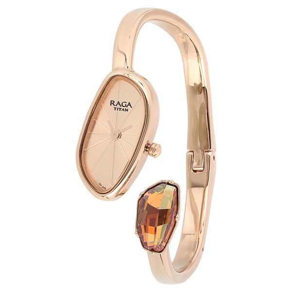 Titan Raga Espana Rose Gold Dial Women Watch With Metal Strap - image number 1