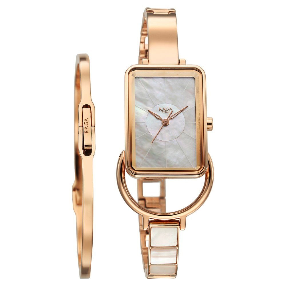 Buy Online Titan Raga Power Pearls Quartz Analog Mother Of Pearl Dial Metal Strap Watch for Women ns95223wm01f Titan