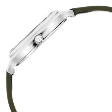Titan Workwear Quartz Analog White Dial Green Leather Strap Watch For Women