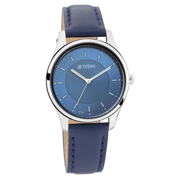 Titan Workwear Blue Dial Women Watch With Leather Strap - image number 0