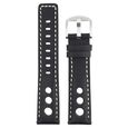 22 mm Black Genuine Leather Straps for Men - image number 0