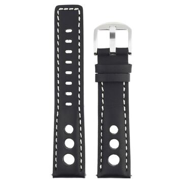 22 mm Black Genuine Leather Straps for Men