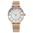 Titan TGIF Quartz Analog Brown Dial Rose Gold Stainless Steel Strap Watch for Women