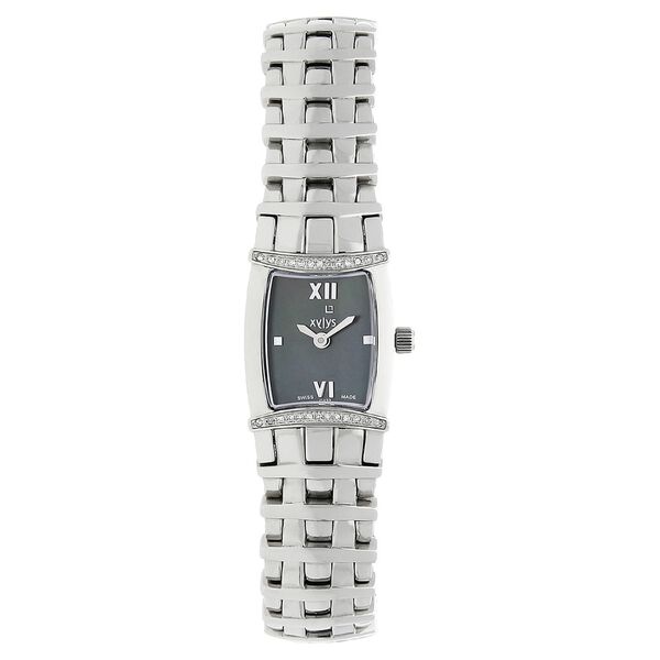 Xylys Swiss Analog Silver Metal Strap and Black Dial Watch For Women - image number 0