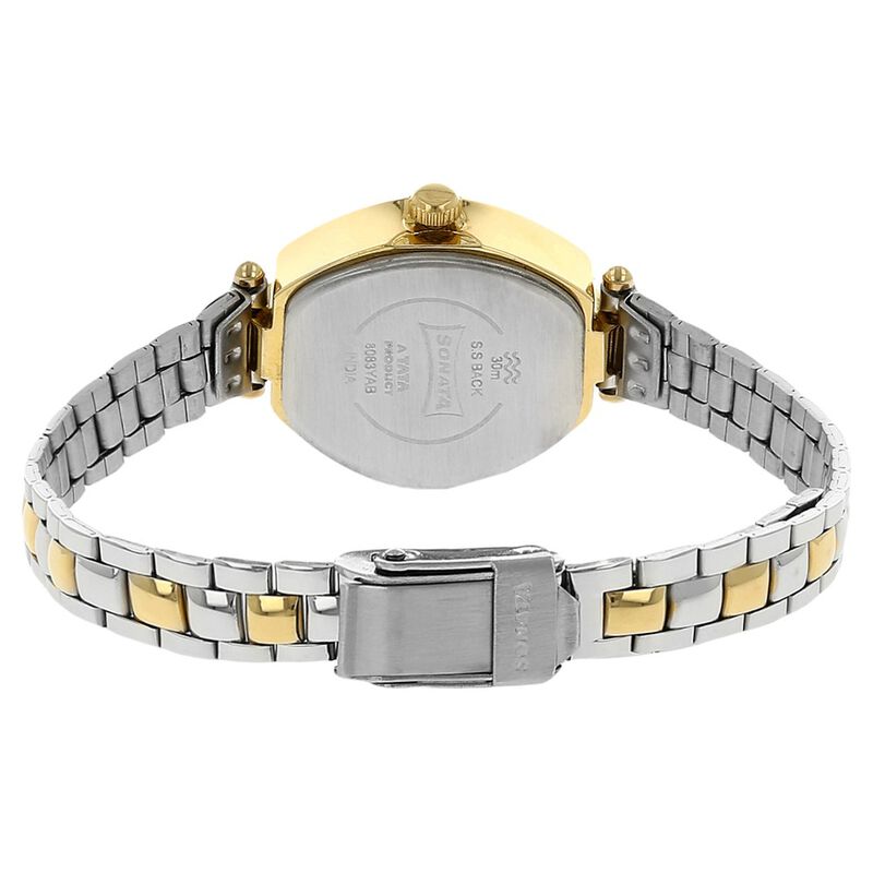 Sonata Quartz Analog Silver Dial Stainless Steel Strap Watch for Women - image number 3