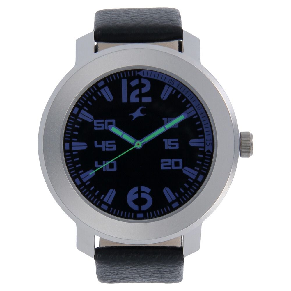 Buy Online Fastrack Quartz Analog Black Dial Leather Strap Watch for Guys ng3121sl04c Titan