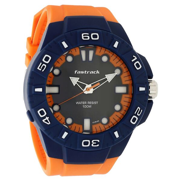 Fastrack Trendies Quartz Analog Blue Dial Plastic Strap Watch for Guys
