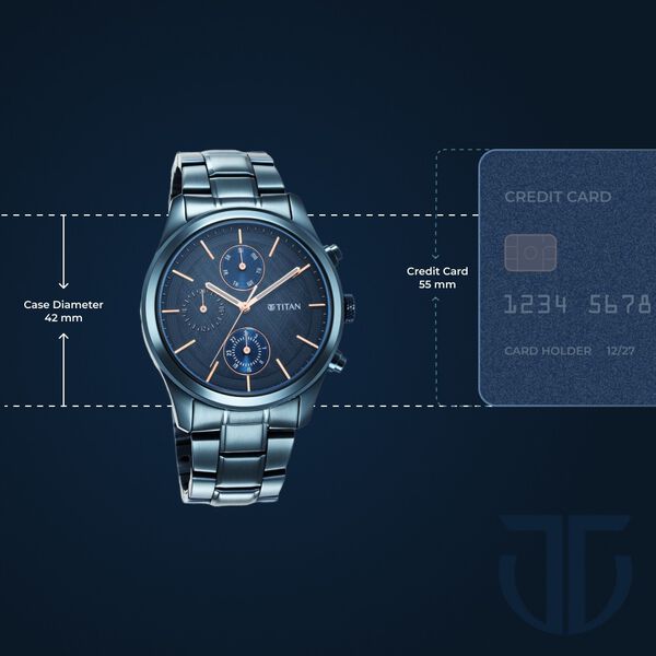 Titan Neo Splash Quartz Analog with Date Blue Dial Blue Stainless Steel Strap Watch For Men - image number 2