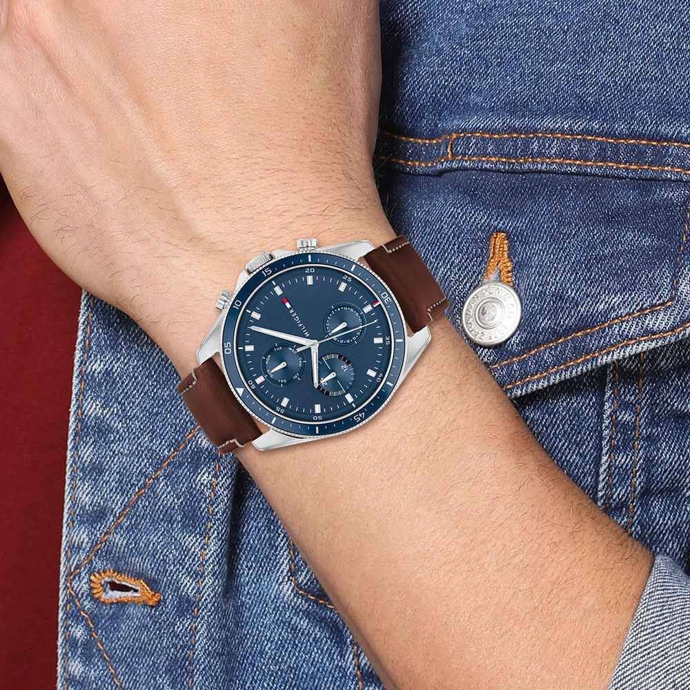 Buy Online Tommy Hilfiger Quartz Multifunction Blue Dial Watch for