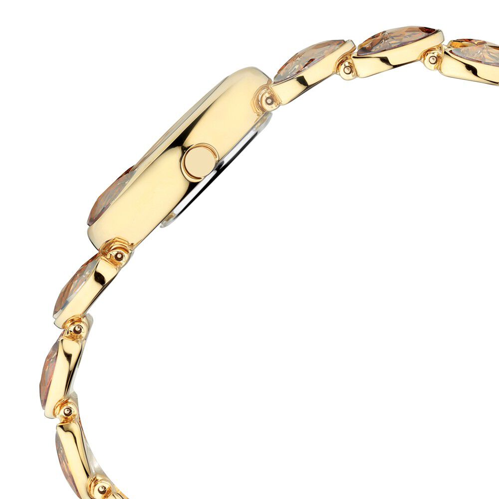 Buy Online Titan Quartz Analog Champagne Dial Metal Strap Watch