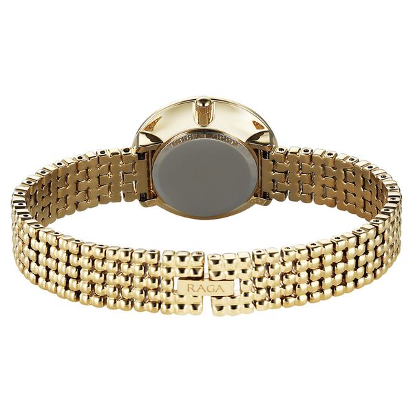 Titan Raga Showstopper Quartz Analog Champagne Dial Metal Strap Watch For Women - image number 4