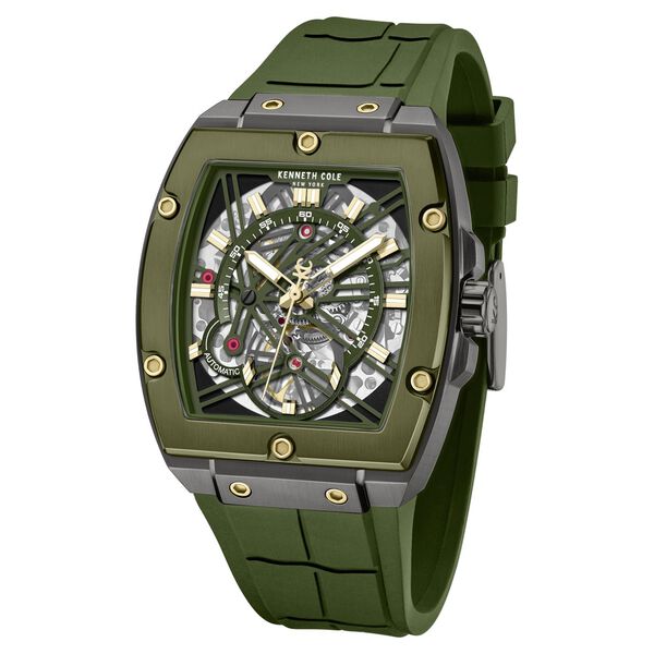 Kenneth Cole Automatic Green Dial Green Colour Silicone Strap Watch For Men - image number 1