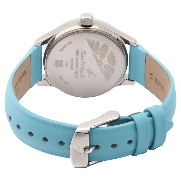 Fastrack Quartz Analog with Day and Date Blue Dial Leather Strap Watch for Girls - image number 4