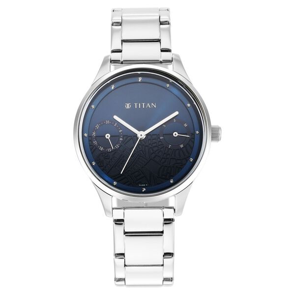 Titan Wander Blue Dial Analog Stainless Steel Strap watch for Women - image number 1