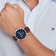Tommy Hilfiger Quartz Multifunction Blue Leather Strap for Men - image number 3