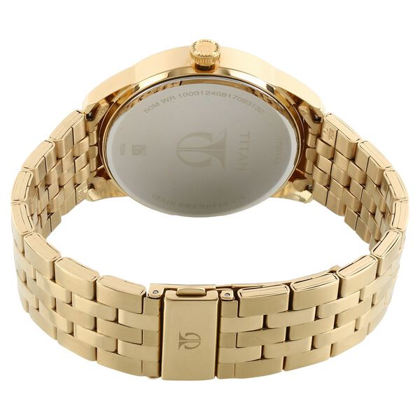 Titan Regalia Sovereign Regalia Sovereign Champagne Dial Analog with Date Stainless Steel Strap Men - image number 3