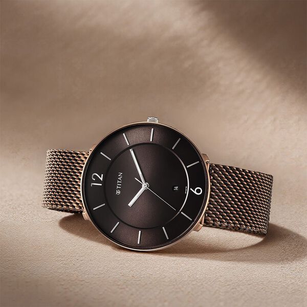 Titan Neo Splash Quartz Analog with Date Brown Dial Stainless Steel Strap Watch for Men - image number 0