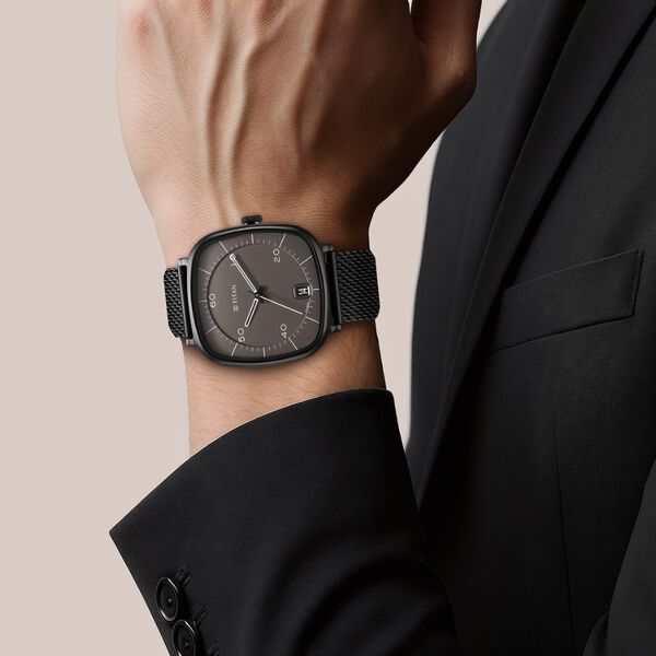 Titan Neo Curve Quartz Analog with Date Anthracite Dial Black Stainless Steel Strap Watch for Men - image number 4