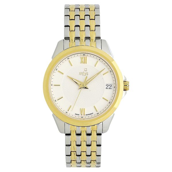 Xylys Swiss Analog with Date Two Toned Stainless Steel Strap White Dial Watch For Women - image number 0