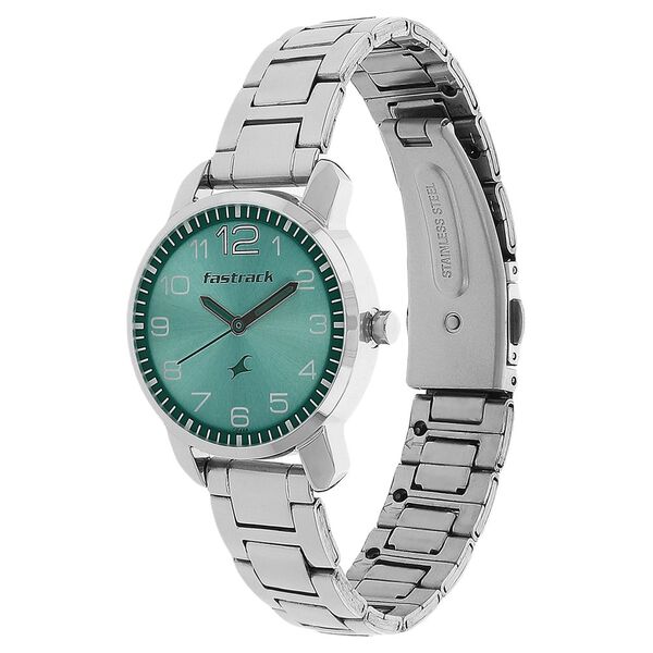 Fastrack Quartz Analog Green Dial Metal Strap Watch for Girls - image number 1