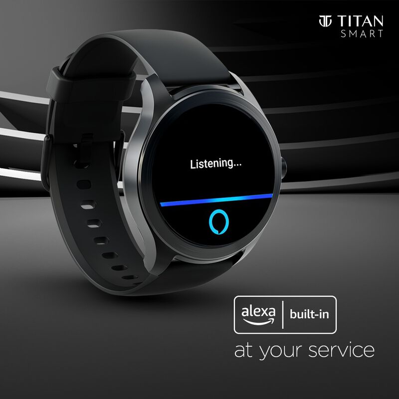 Titan Smart Touch Screen Unisex Watch with Black Dial Silicone Strap with Women's Health tracking - image number 1