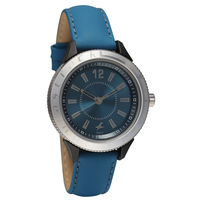 Fastrack Quartz Analog Blue Dial Leather Strap Watch for Girls - image number 1