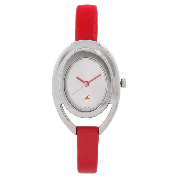 Fastrack Quartz Analog Silver Dial Leather Strap Watch for Girls - image number 0