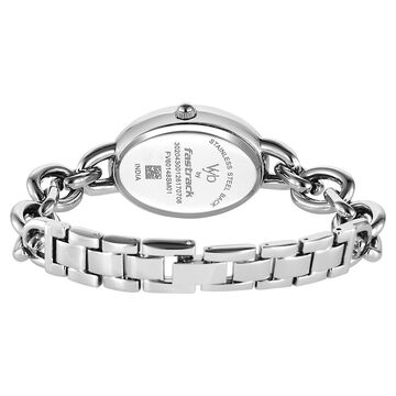 Vyb Manifester By Fastrack Quartz Analog Purple Dial Silver Metal Strap Watch For Girls