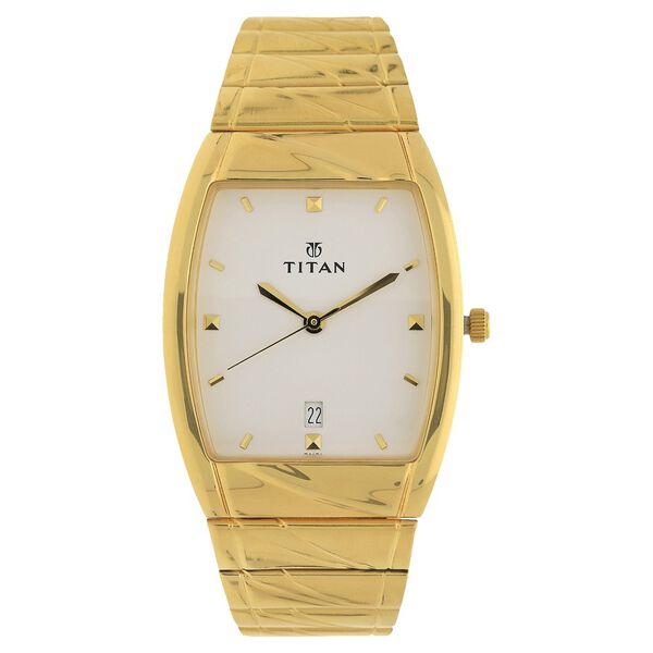 Titan Quartz Analog with Date White Dial Stainless Steel Strap Watch for Men - image number 0