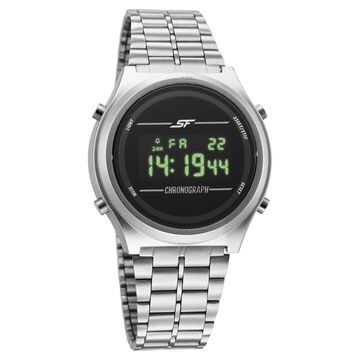 SF CirQle Digital Dial Silver Stainless Steel Strap Watch For Men