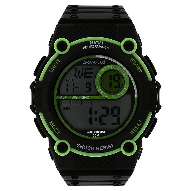 SF Digital Dial Black Plastic Strap Watch for Men