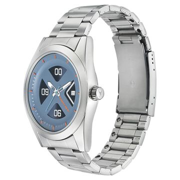 Fastrack Go Skate Quartz Analog with Date Blue Dial Stainless Steel Strap Watch for Guys