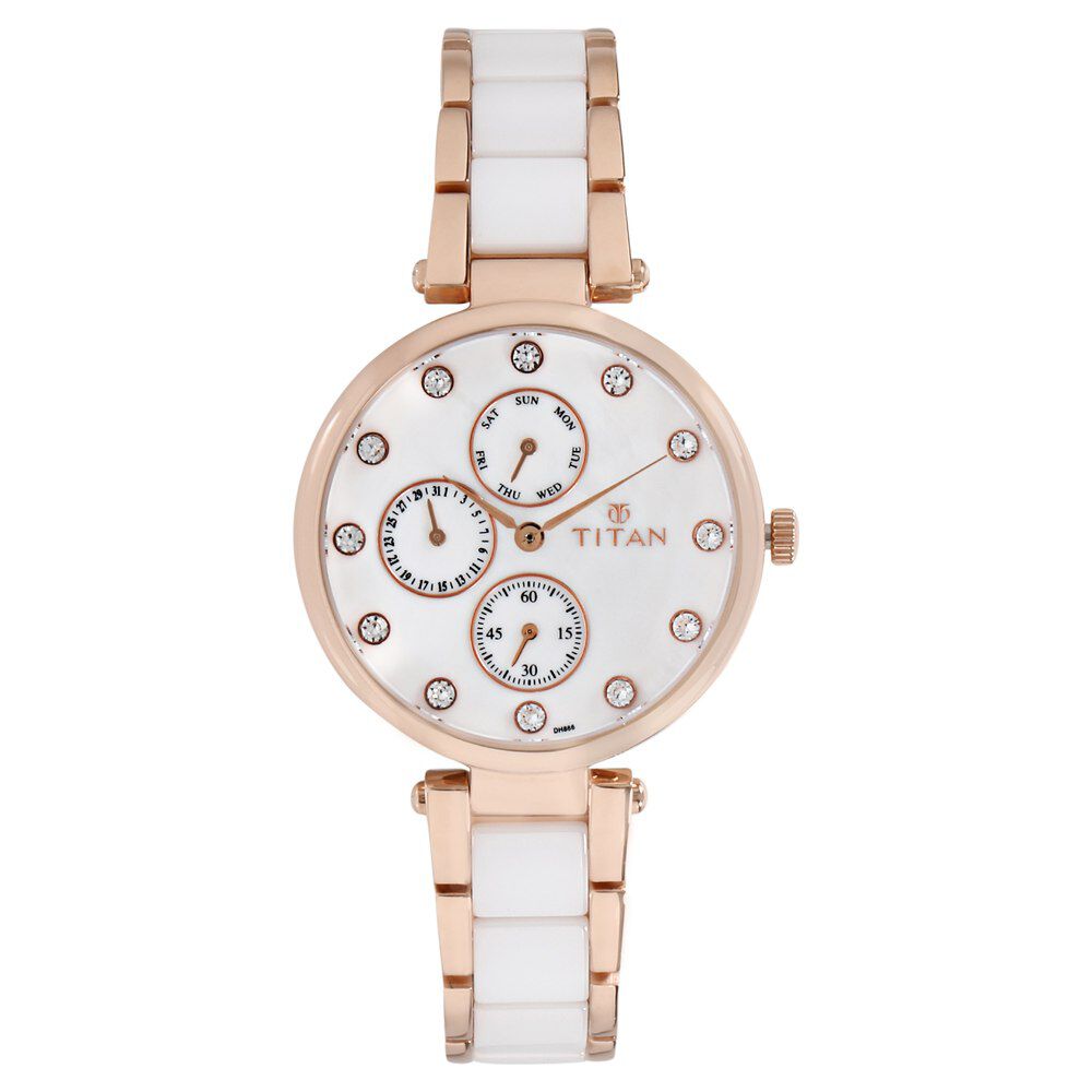 Buy Online Titan Ceramics White Dial Quartz Multifunction