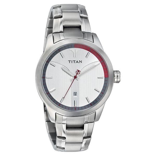 Titan Quartz Analog with Date Silver Dial Watch for Men - image number 0